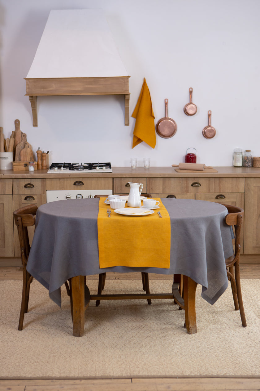 Linen table runner in varied colors. Part #3