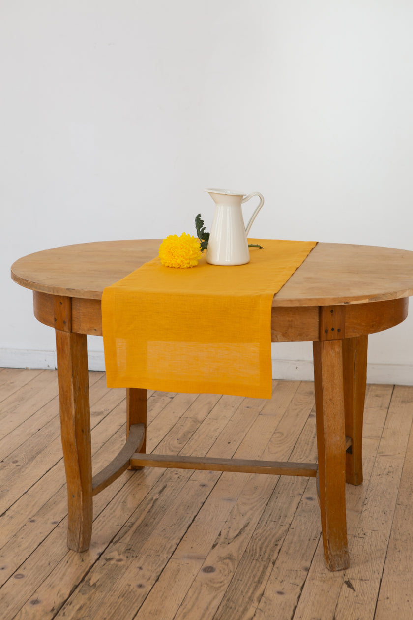 Linen table runner in varied colors. Part #3