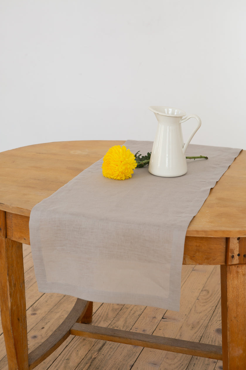 Linen table runner in varied colors. Part #3