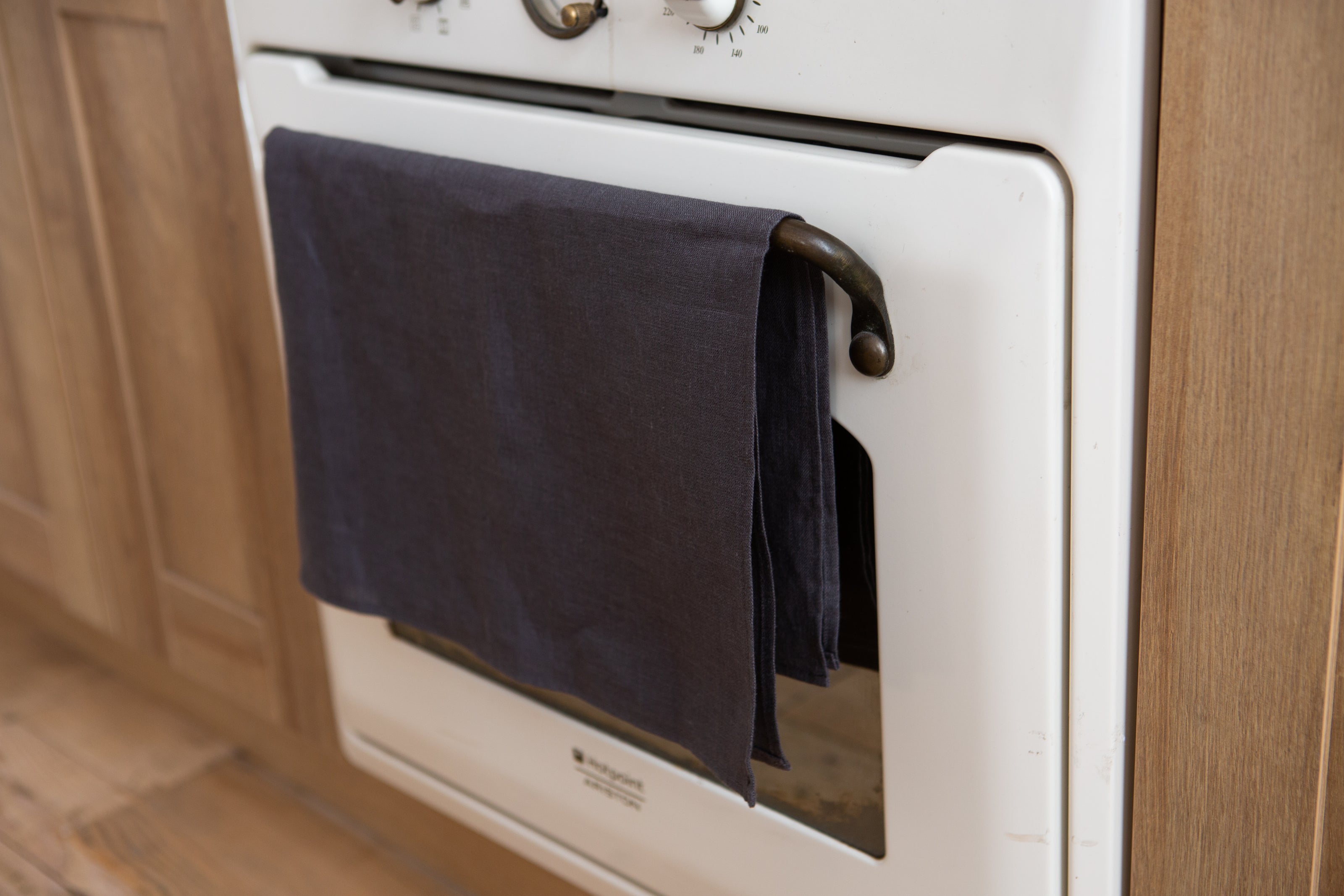 Handmade slate linen towel – a luxurious, breathable, and reusable accessory for your kitchen or bathroom.