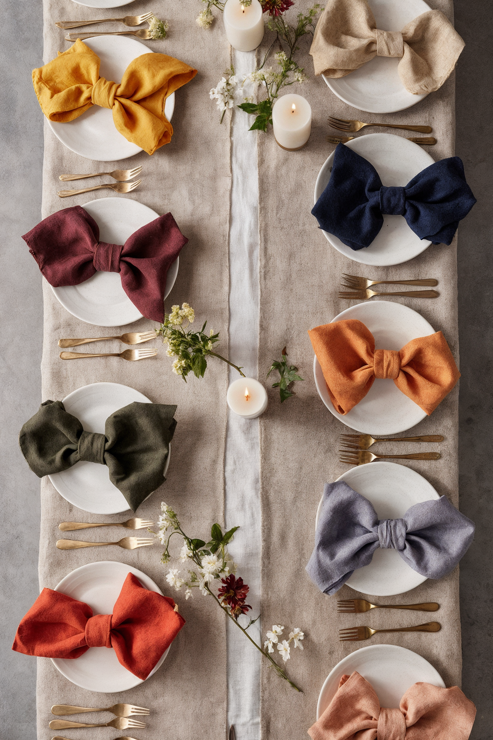 Organic linen napkins set of 100 pieces