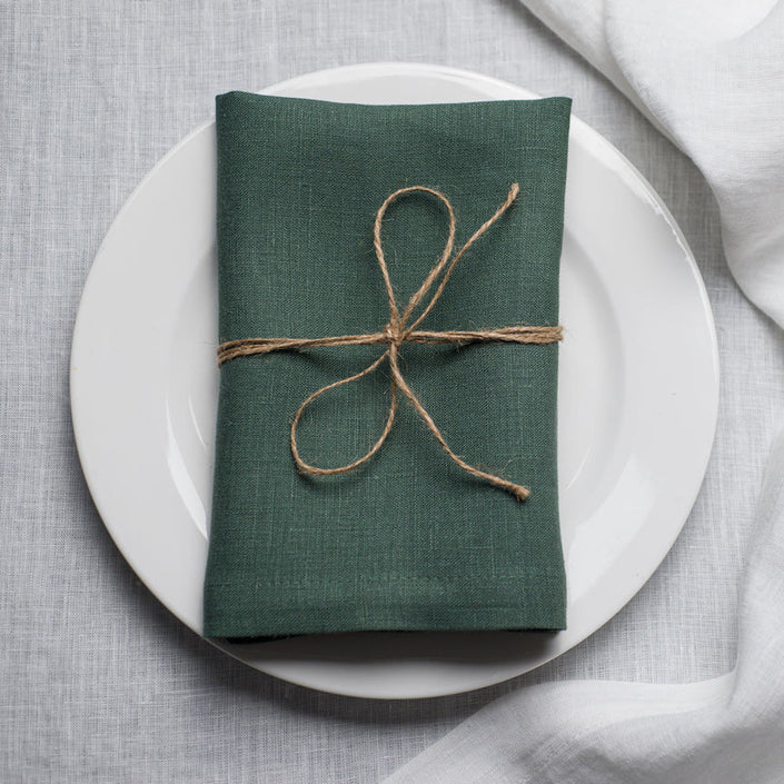 Basil organic linen napkin – Christmas & New Year organic linen napkins