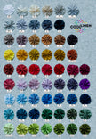 CoolLinen linen color palette 2026 – numbered fabric swatches for napkins, towels, placemats, runners and pillowcases