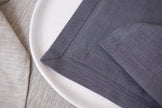 Grey organic linen napkins with mitered corners. The color №3. Washable Natural Eco-friendly linen dinning. 