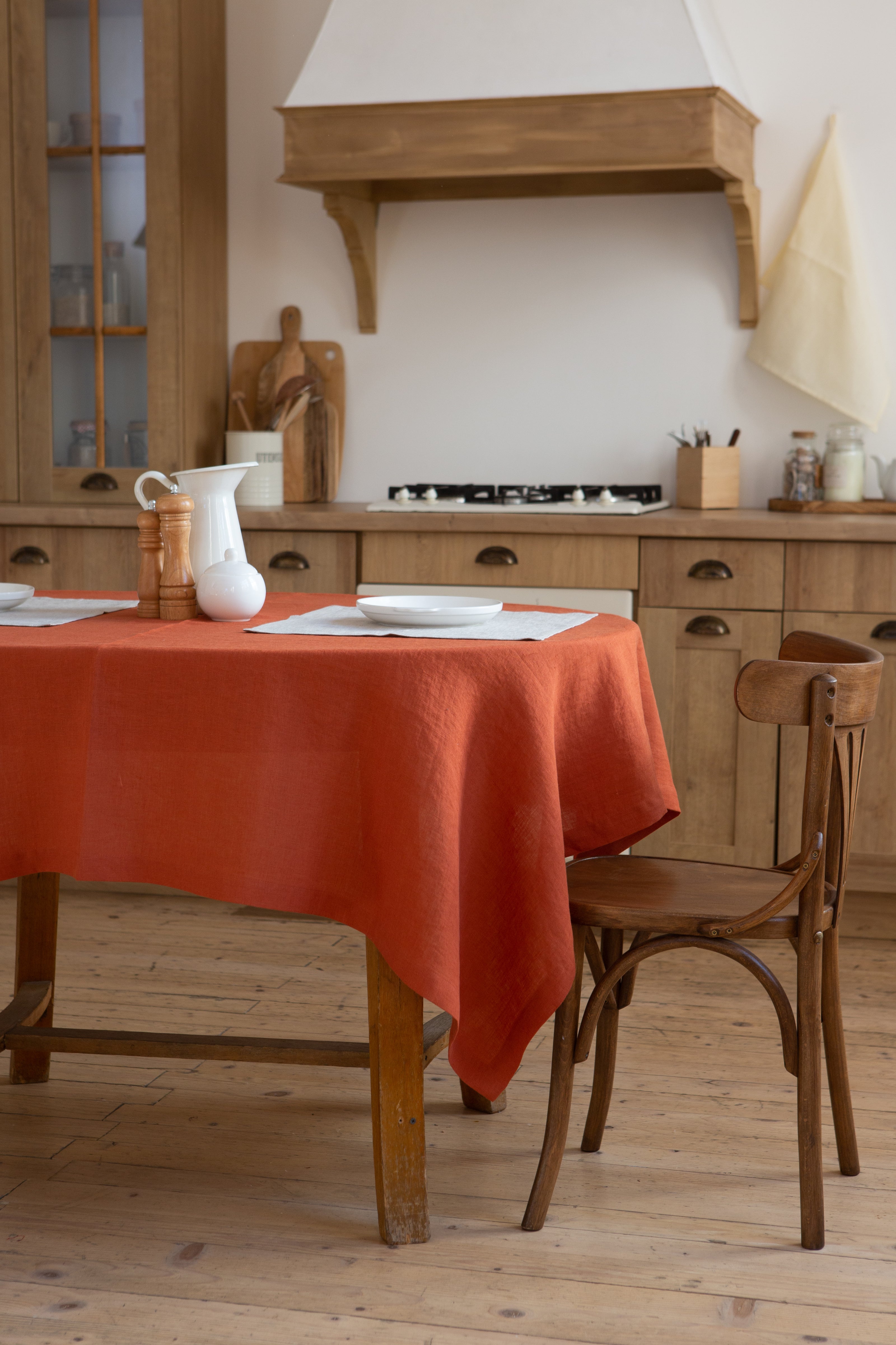 Organic Linen Tablecloth: Custom Size Dining Table Linens