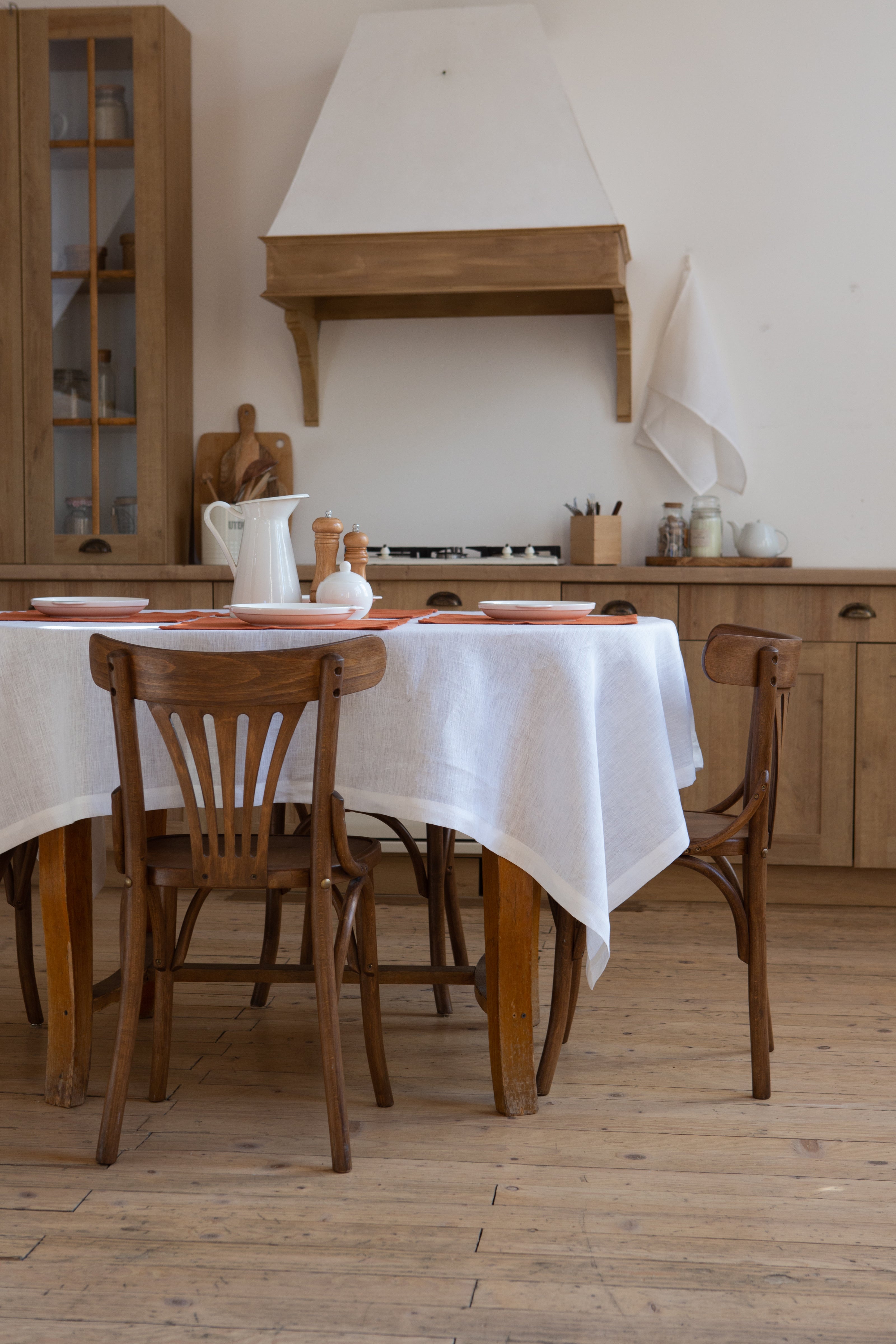 Organic Linen Tablecloth: Custom Size Dining Table Linens