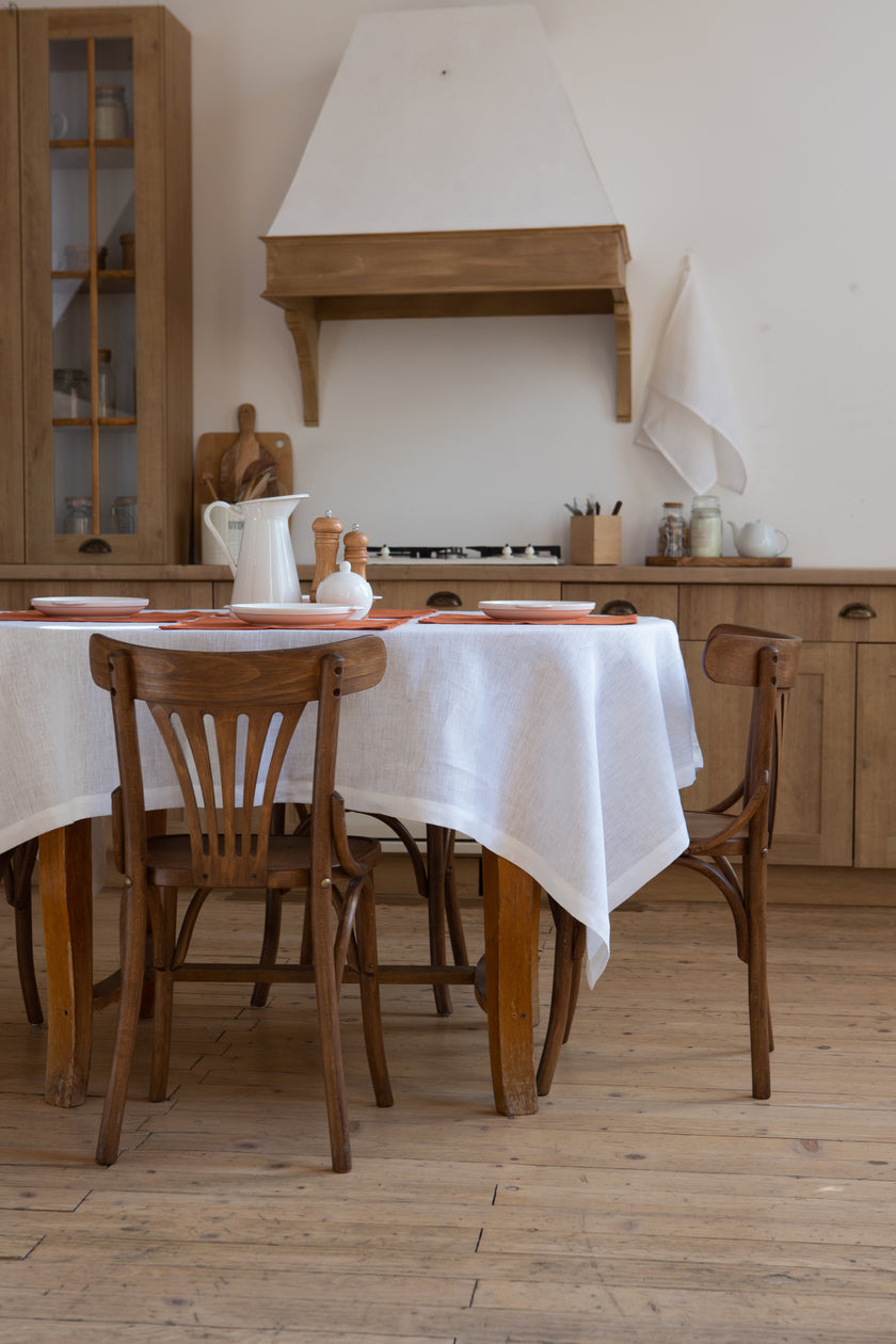 Organic Linen Tablecloth: Custom Size Dining Table Linens