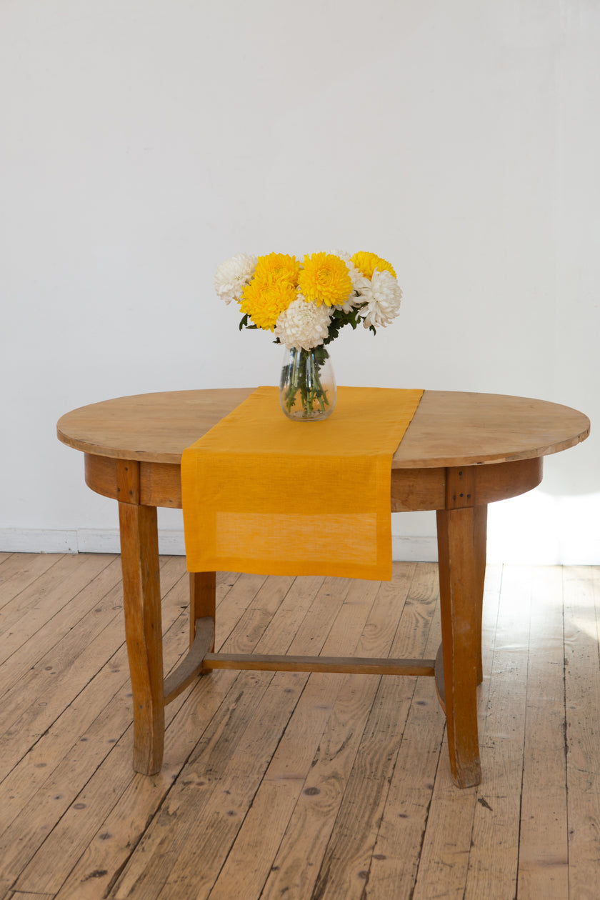 Linen table runner in varied colors. Part #3