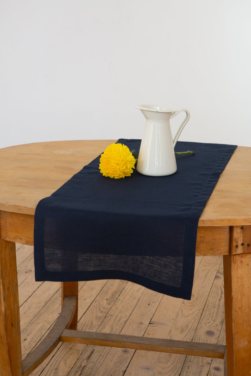 Linen table runner in varied colors. Part #3