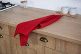 Classic red organic linen towel – a stylish and sustainable addition to your home decor. Made from 100% pure linen, it's absorbent, durable, and reusable. Perfect for holiday gifting on Halloween, Christmas, Thanksgiving, New Year, and beyond.