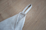 Soft beige linen kitchen towel – 100% organic, highly absorbent, and ideal for daily use or holiday gifting.