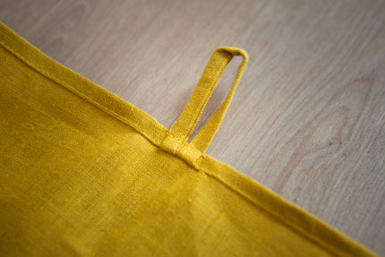 Add a touch of warmth to your home decor with a mustard organic linen towel. Made from 100% pure European linen, it's soft, absorbent, and eco-friendly. A perfect zero-waste gift for Halloween, Christmas, Thanksgiving, New Year, Valentine's, and Mother's Day. Durable and stylish for everyday kitchen use.