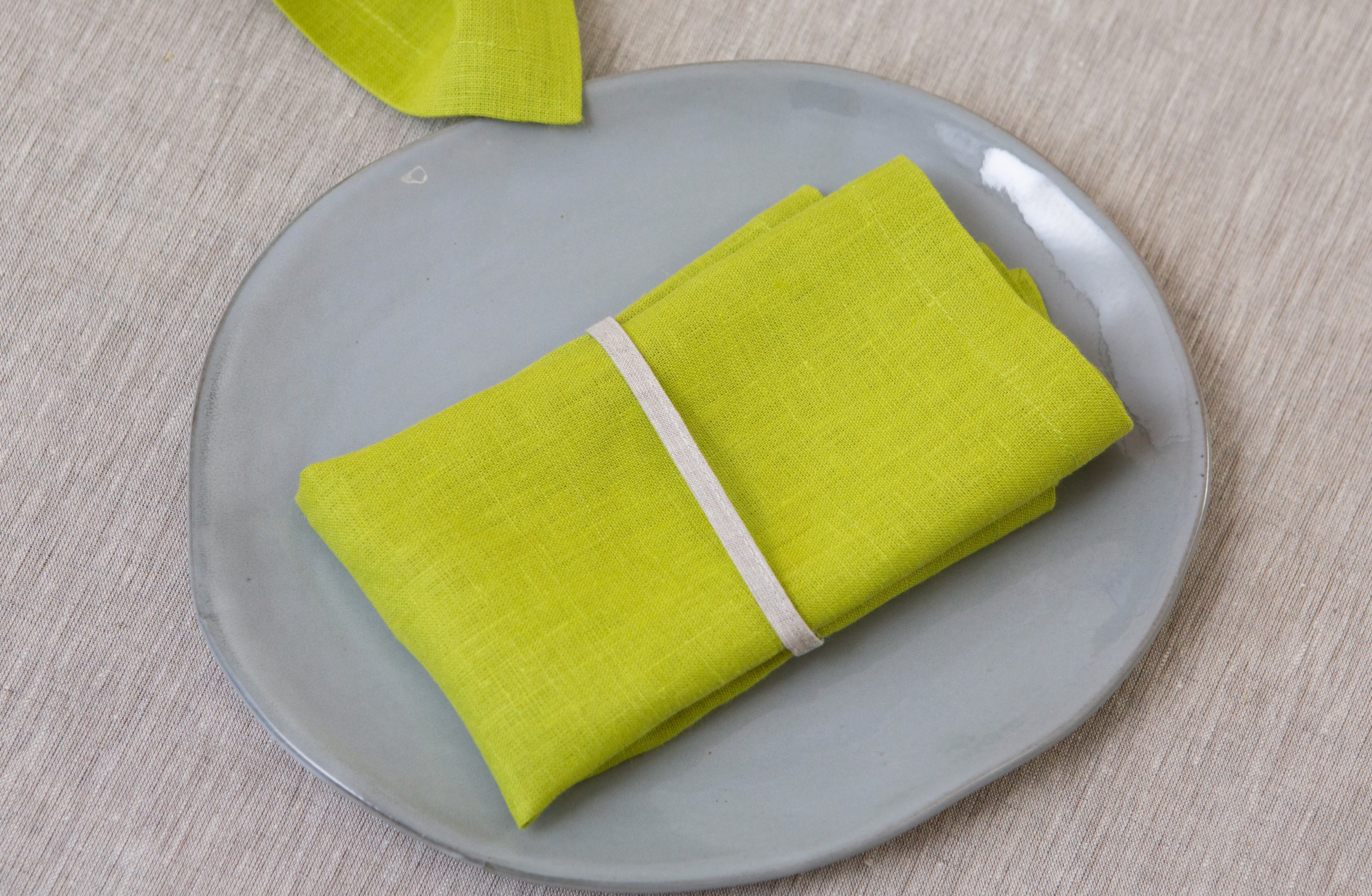 Organic lime dinner napkins. Eco-friendly gift for Mother's Day, Easter, Christmas, New Year, Valentines, Halloween. Perfect natural home decor. Washable Reusable Napkin. Zero waste gift. 