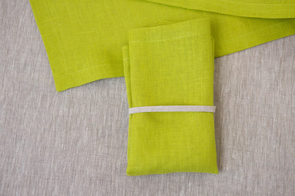 Lime organic linen napkins.