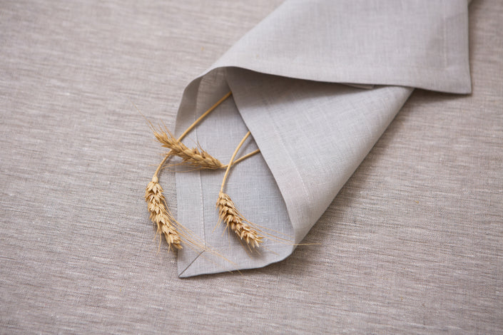 Organic linen napkins in varied colors. FORMAL size.