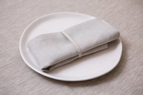 Light grey (silver) organic linen napkin – Christmas & New Year organic linen napkins