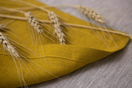 Mustard organic linen napkins.