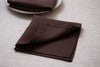 Rich cacao linen napkins with mitered corners – an eco-conscious choice for eco-friendly homes, dinner parties, and special celebrations.