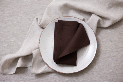 Cacao organic linen napkins.