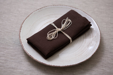 Cacao organic linen napkin – Thanksgiving organic linen napkins