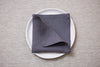 Sustainable grey linen napkins with mitered corners. Perfect for lunch, dinner, or cocktail settings. Holidays home decor. Reusable, washable napkins. Natural cloth. Wholesale