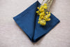 Blue organic linen napkins. Different sizes.