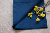 Blue organic linen napkins. Different sizes.