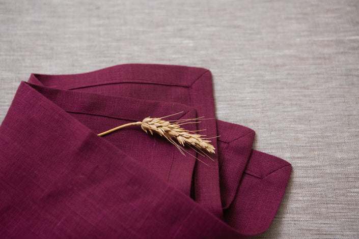 Plum organic linen napkins.