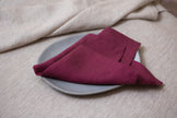 Classic plum linen napkins crafted from eco-friendly organic fabric. A sustainable touch for every table setting. Mother's day gift.