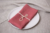 Classic salmon linen napkins crafted from eco-friendly organic fabric. A sustainable touch for every table setting. Mother's day gift.