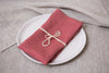 Classic salmon linen napkins crafted from eco-friendly organic fabric. A sustainable touch for every table setting. Mother's day gift.