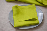 Handcrafted lime lunch napkins. Eco-friendly gift for Mother's Day, Easter, Christmas, New Year, Valentines, Halloween. Perfect natural home decor. Organic Washable Reusable Napkin. Zero waste gift. 