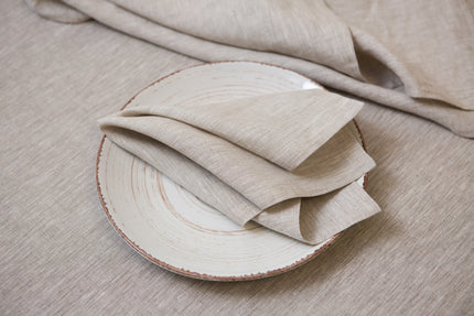 Classic natural beige linen napkins crafted from eco-friendly organic fabric. A sustainable touch for every table setting. Holidays linen home decor. Perfect gift. Mother's day gift.