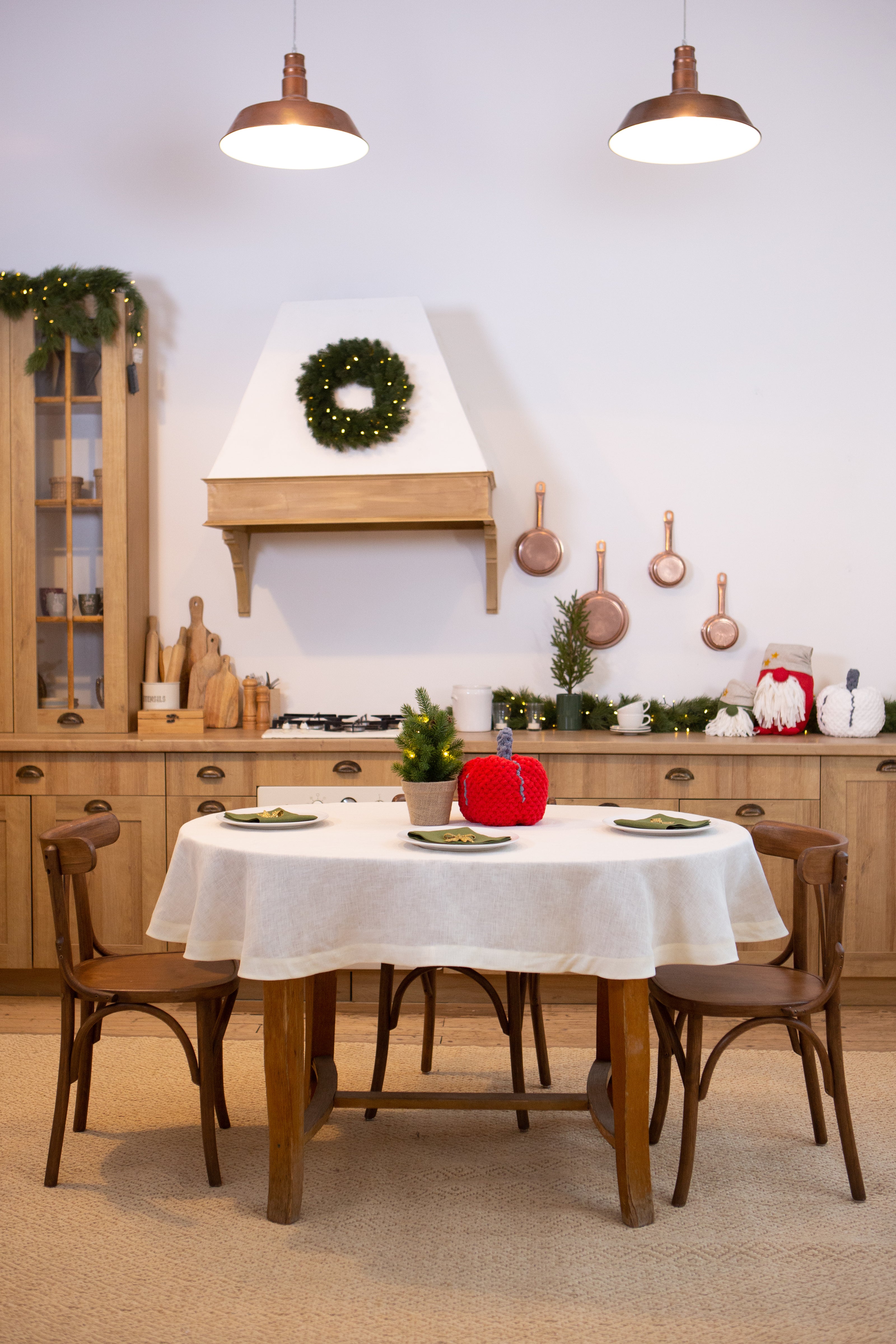 Organic Linen Tablecloth: Custom Size Dining Table Linens