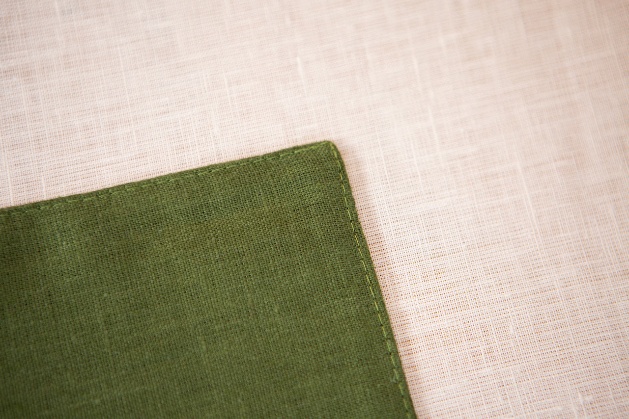 Green organic linen placemats. Green reusable napkins. New Year home decor. CoolLinen store. Christmas eco-gifts. Christmas green decor. Thanksgiving home decor. New Year gifts..