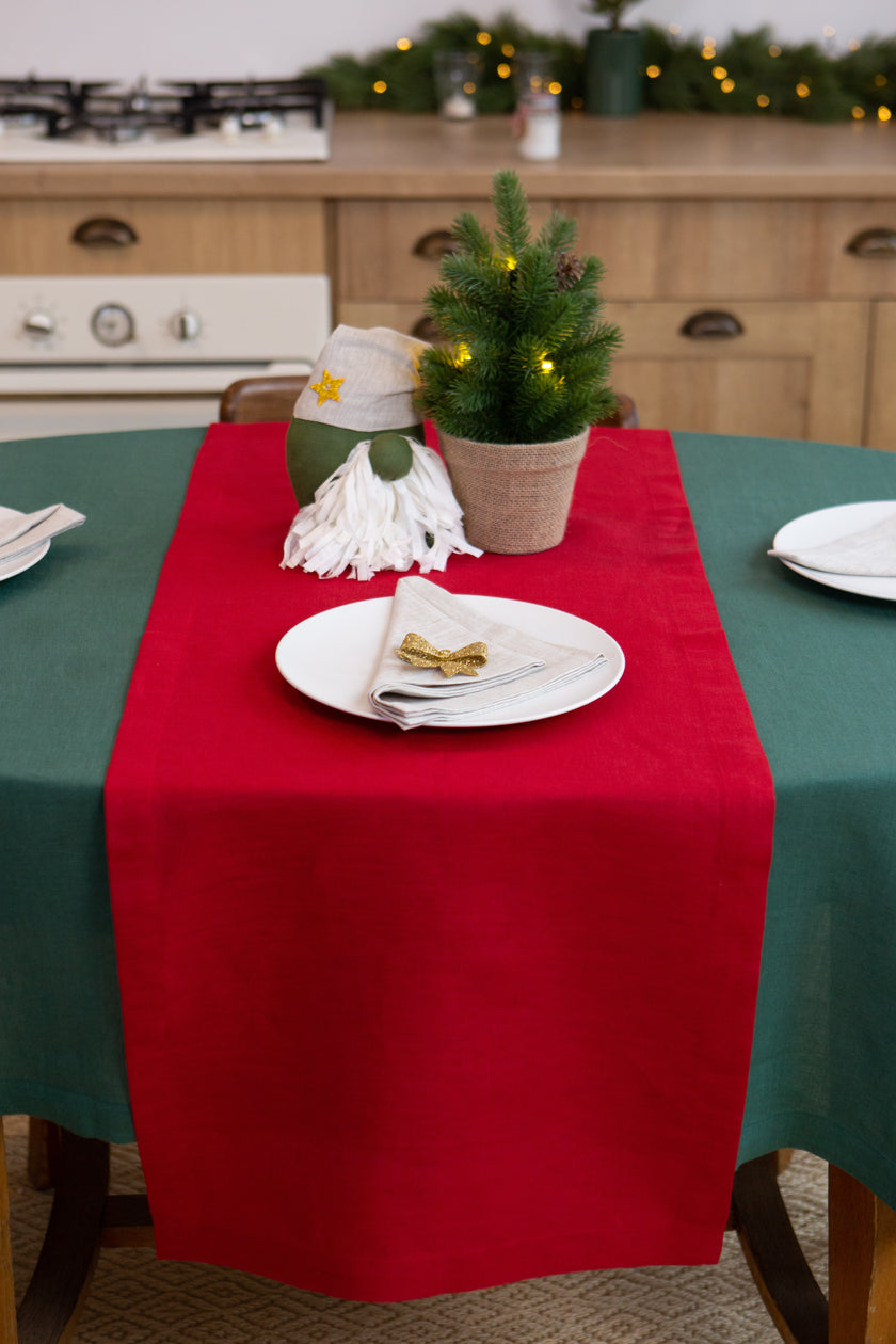 Linen Table Runner – Christmas & New Year Table Decor