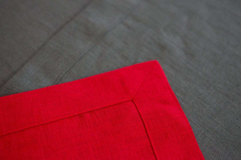 Linen table runner in varied colors. Part #3