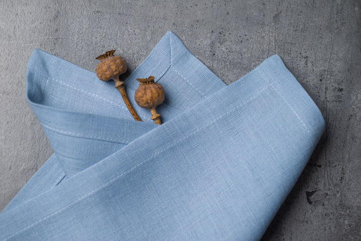 Sky Blue Linen Napkins