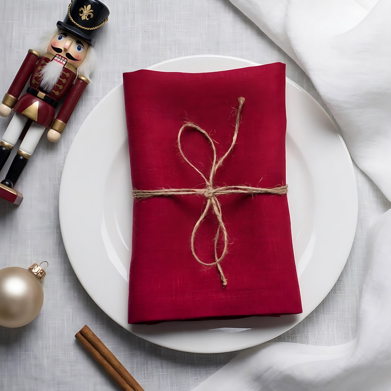 Christmas holiday table styled with natural linen textiles – CoolLinen