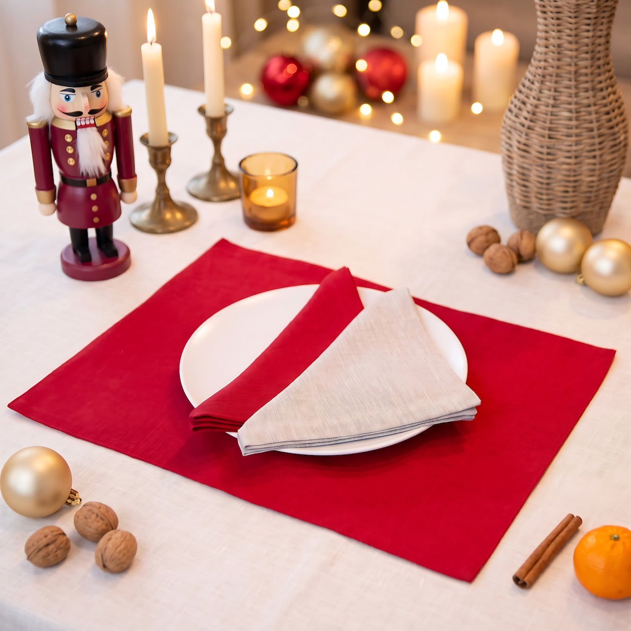 New Year and Christmas linen table decor in a festive setting – CoolLinen
