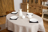 Oval linen tablecloth