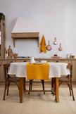 Oval linen tablecloth