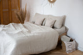 Organic linen bedding set (duvet cover + 2 pillowcases). US King, Queen.