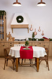 Oval linen tablecloth