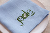 Personalized Linen Napkins: Set of 12. Embroidered Wedding Table Decor