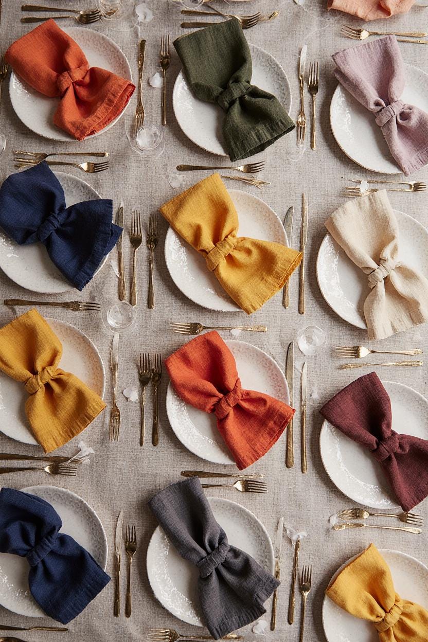 Organic Linen Napkins with Optional Rings: Eco-Friendly Table Decor