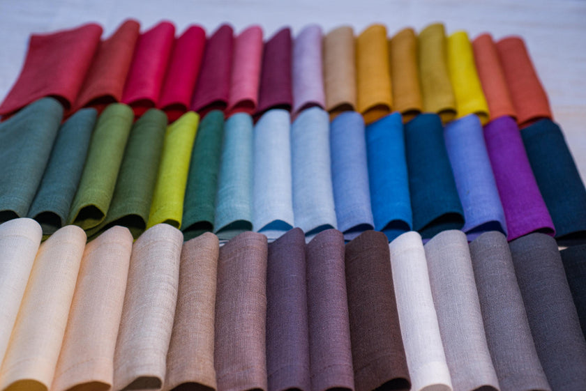 Valentines day gift - linen napkins - Varicolored organic gift - Eco friendly dinning - Red wine green black table linens - Wholesale bulk