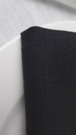 Black reusable linen napkin for table setting, organic flax fabric napkin for eco friendly dining and stylish home decor