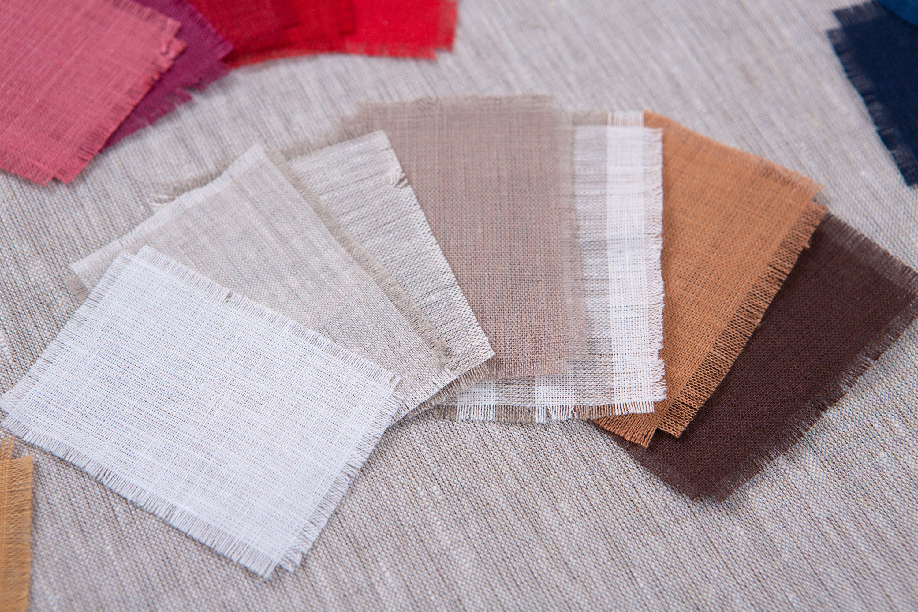 Texture Linen Samples Organic Linen Fabric Samples for Home Textile. OEKO-TEX certified ...